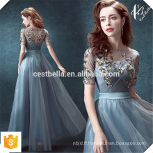 New Arrival Elegant Beautiful Lace Applique A Line Robe de soirée formelle en soie robe de soirée